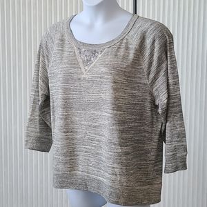 Chaus Sport Sequin 3/4 Sleeve Dressy Sweatshirt